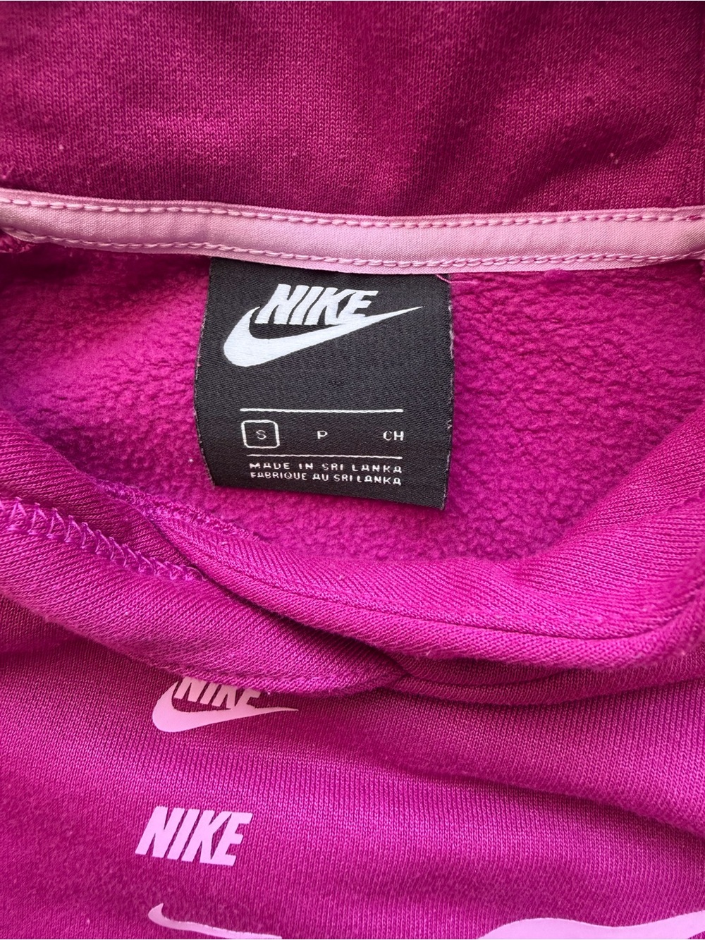 Nike Sportswear Swoosh Cropped Fleece Hoodie Magenta Pink Women’s S - Picture 5 of 10